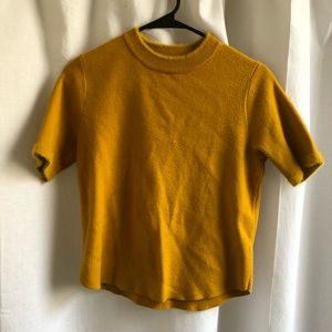 Zara Mustard knit mock neck sweater